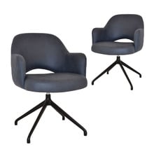 Lex Upholstered Trestle Armchairs (Set of 2)